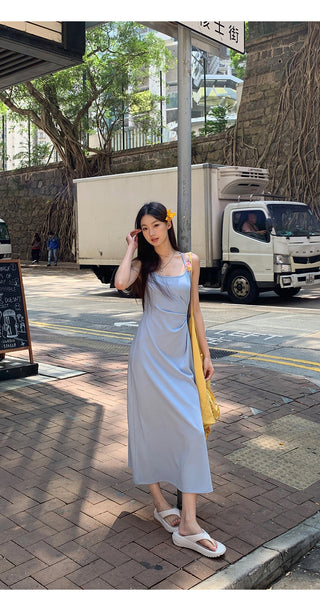blue slim dress