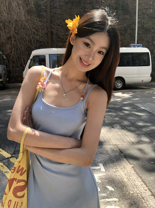 blue slim dress