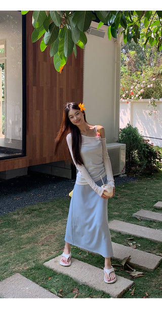 blue slim dress