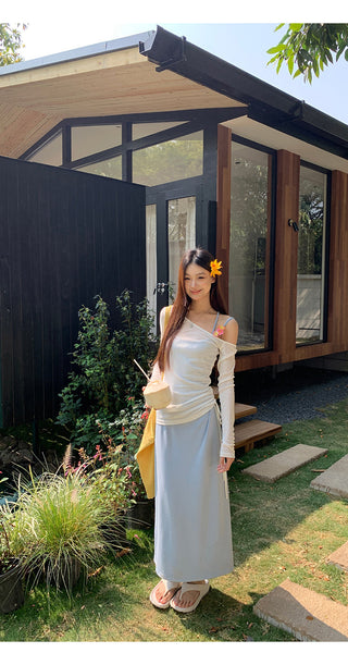 blue slim dress