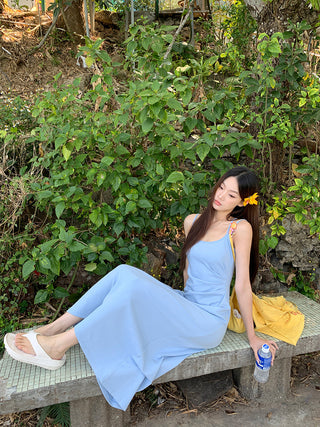 blue slim dress
