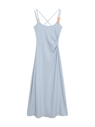 blue slim dress