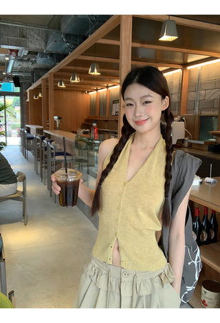 knit sleeveless halter