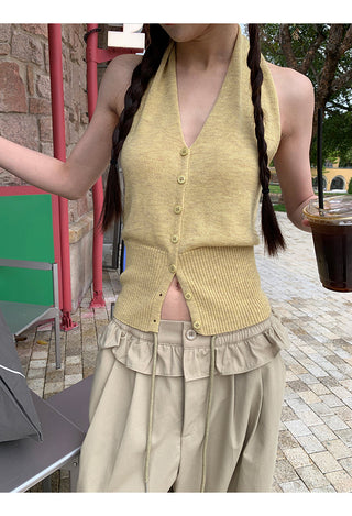 knit sleeveless halter
