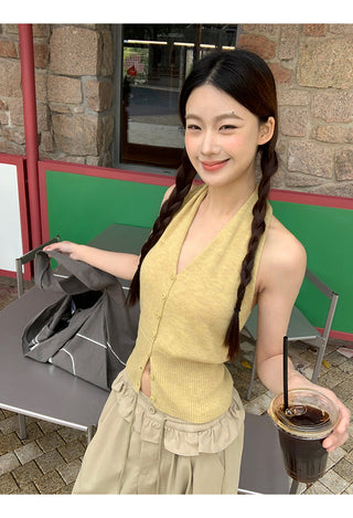 knit sleeveless halter
