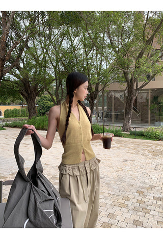 knit sleeveless halter
