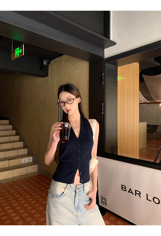 knit sleeveless halter
