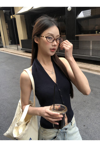 knit sleeveless halter