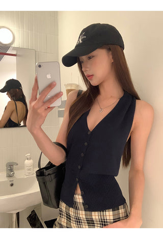 knit sleeveless halter