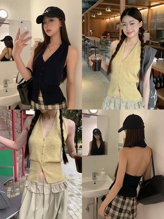 knit sleeveless halter