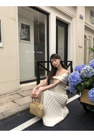 drape pleated skirt