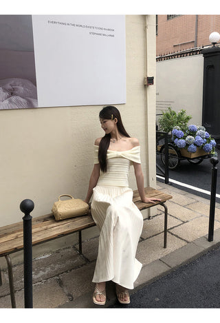 drape pleated skirt