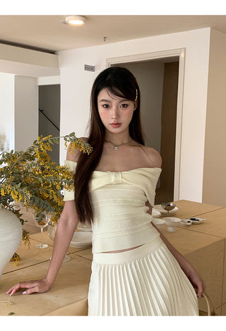 drape pleated skirt