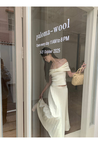 drape pleated skirt