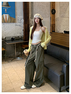 green wide overalls