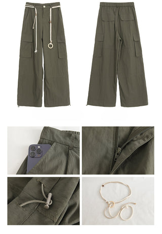 green wide overalls