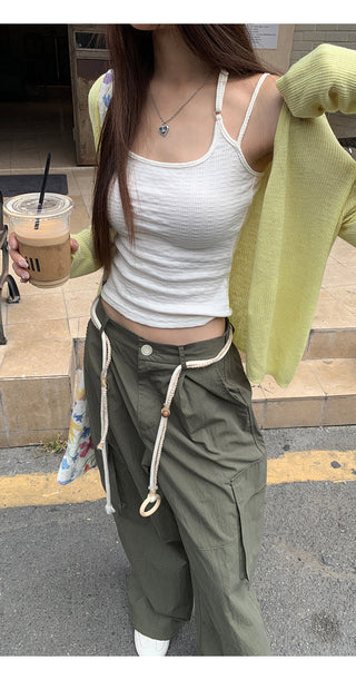 green wide overalls