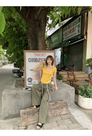 green wide overalls