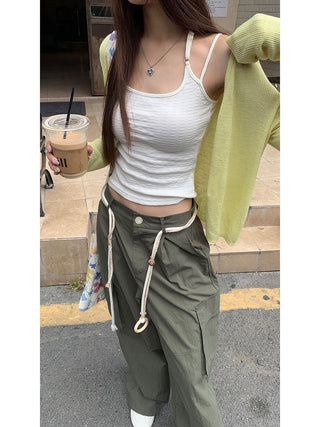 green wide overalls