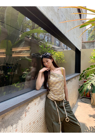 green wide overalls