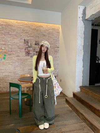green wide overalls