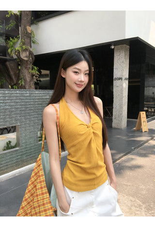 yellow French halter 01