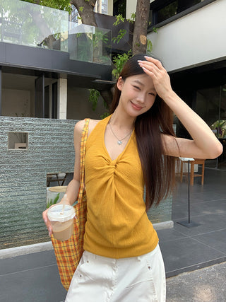 yellow French halter 01