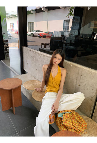 yellow French halter 01