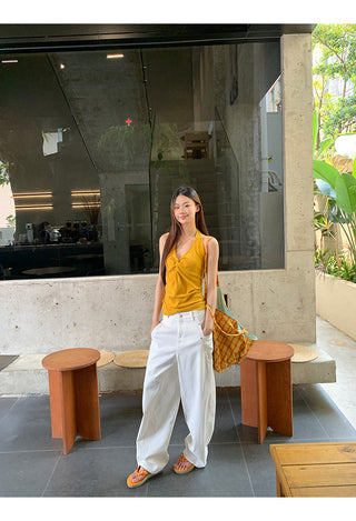 yellow French halter 01