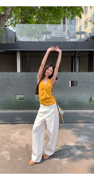 yellow French halter 01