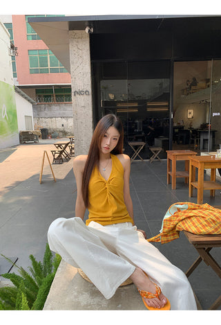 yellow French halter 01
