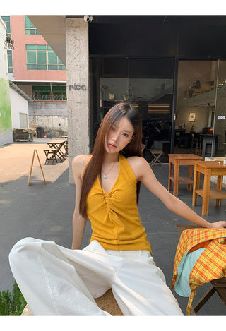 yellow French halter 01