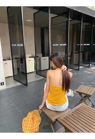 yellow French halter 01