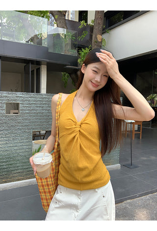 yellow French halter 01