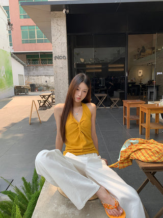yellow French halter 01