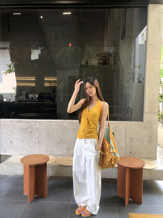yellow French halter 01