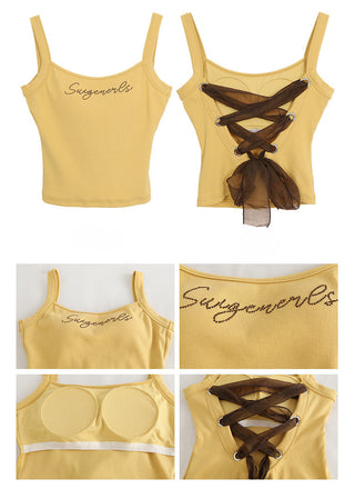 yellow French halter