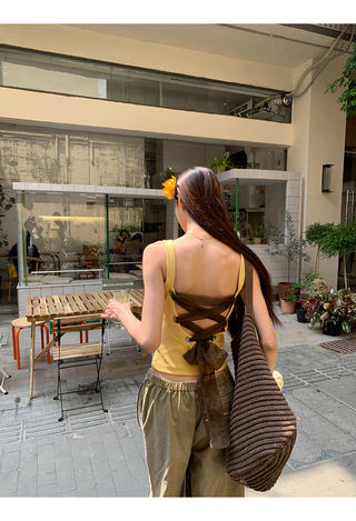 yellow French halter