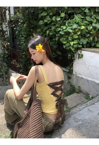 yellow French halter