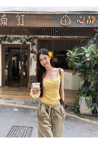 yellow French halter