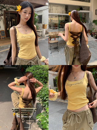 yellow French halter