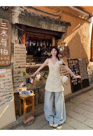 V-neck sling dress