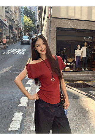 red retro top