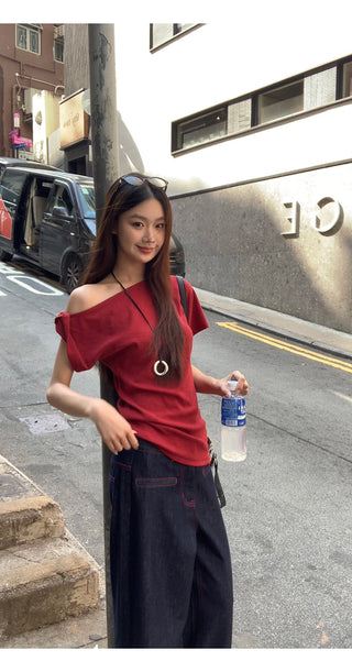 red retro top