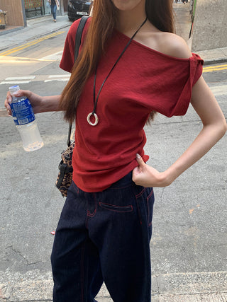 red retro top