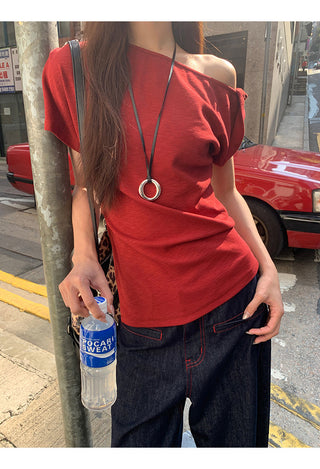 red retro top