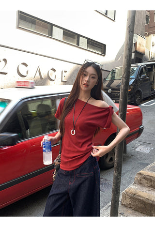 red retro top
