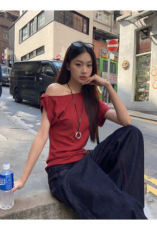 red retro top