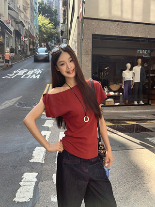 red retro top