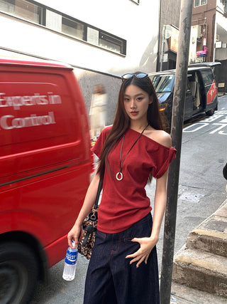 red retro top